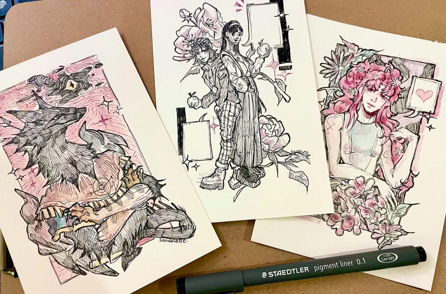 Ink and Watercolor