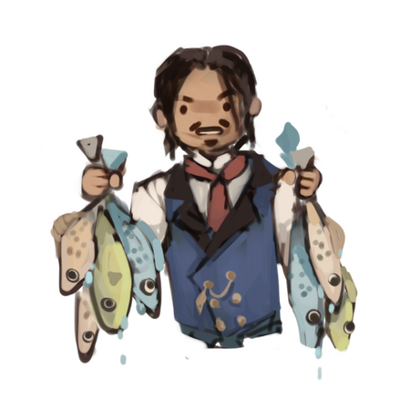 5c) Javier fishing - Sticker
